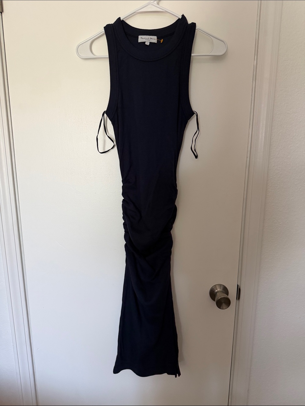 Michael Stars Navy Sleeveless Ruched Maxi Dress XSMALL